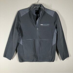 FIGS Women On Shift Performance Fleece Jacket Gray Slim Fit Zip Up Recycled L